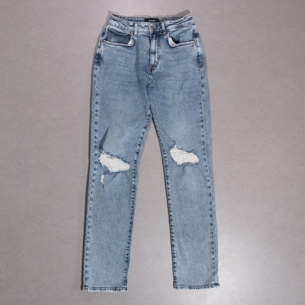 Represent Men's Baggy Destroyer Distressed Stretch Blue Denim Jeans Size 29x32
